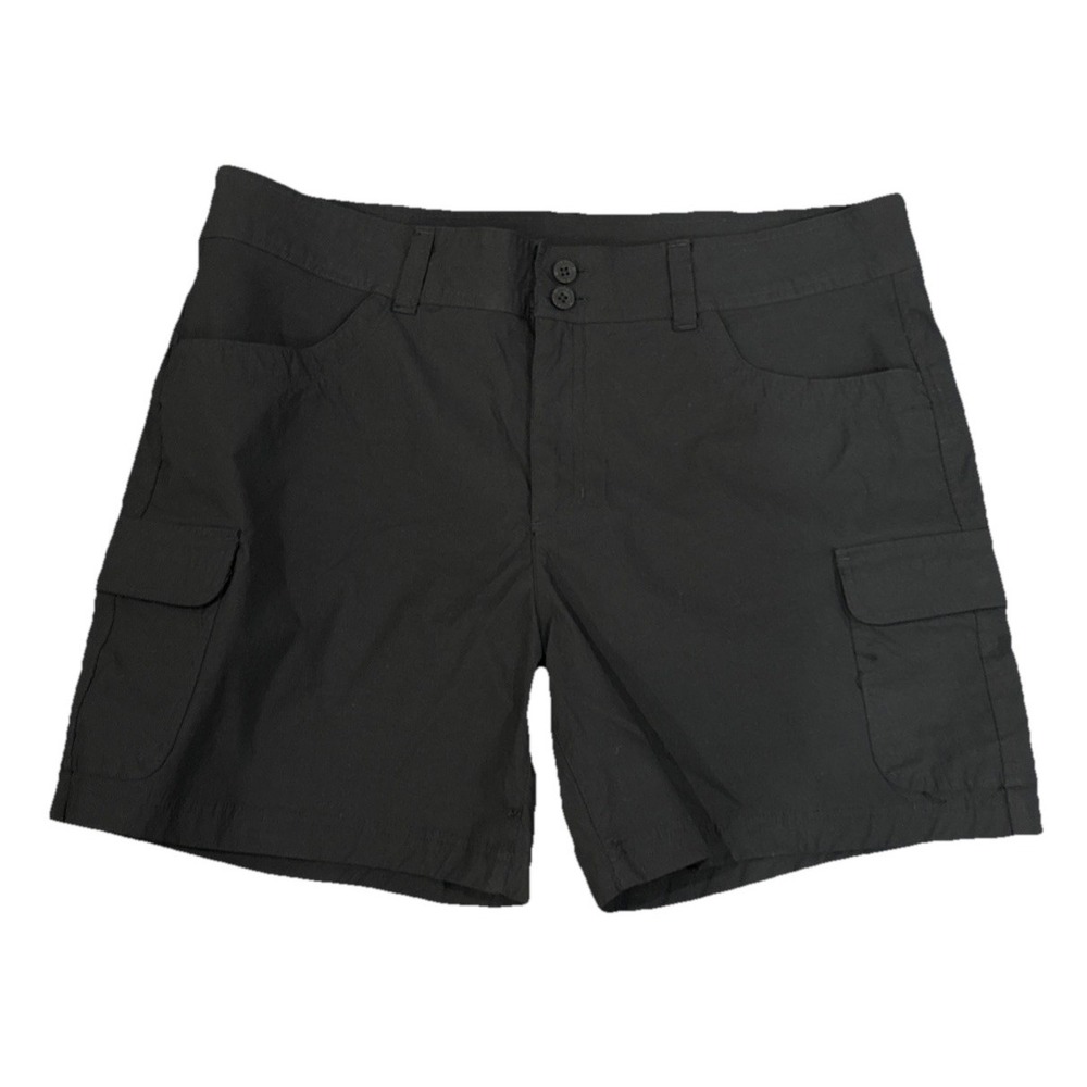 Eddie Bauer Womens Size 16 Black Summer Trail Cargo Shorts Pockets Hiking Walk